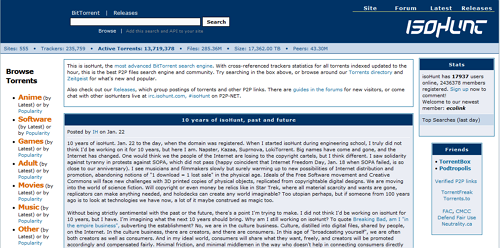 Isohunt torrents downloads search engine